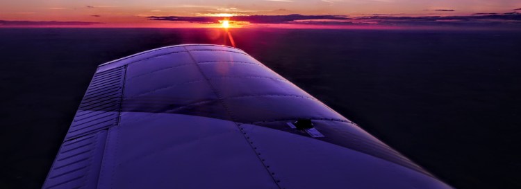 Purple sunset over the wing