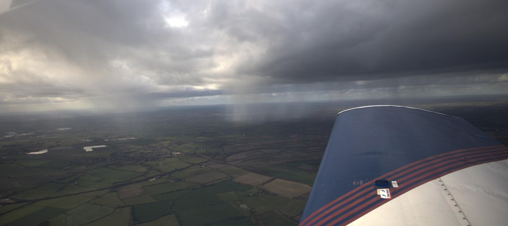 Rain falling in the distance